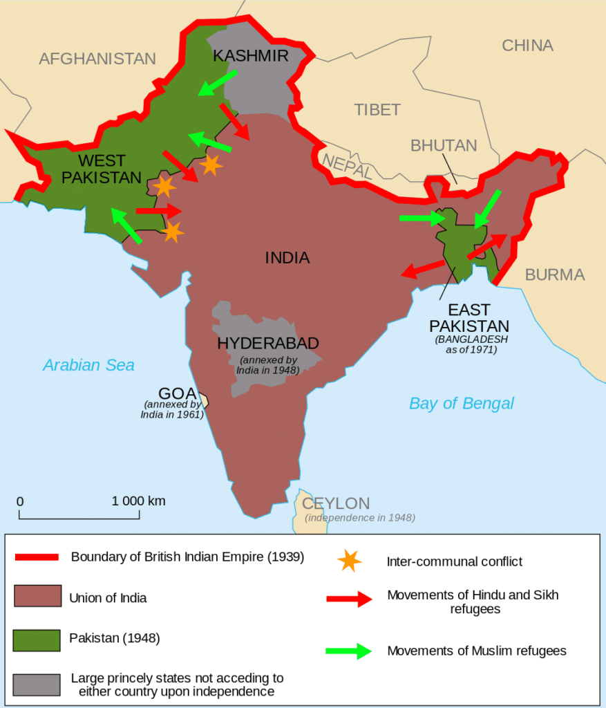 East Pakistan (present-day Bangladesh) and West Pakistan (present-day Pakistan) Map