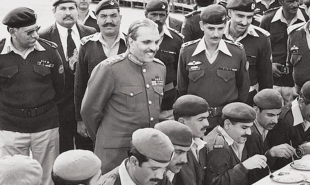 General Ziaul Haq, flanked by senior officers | White Star archives