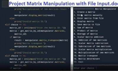Project Title Matrix Manipulator Answer TheFactsPk